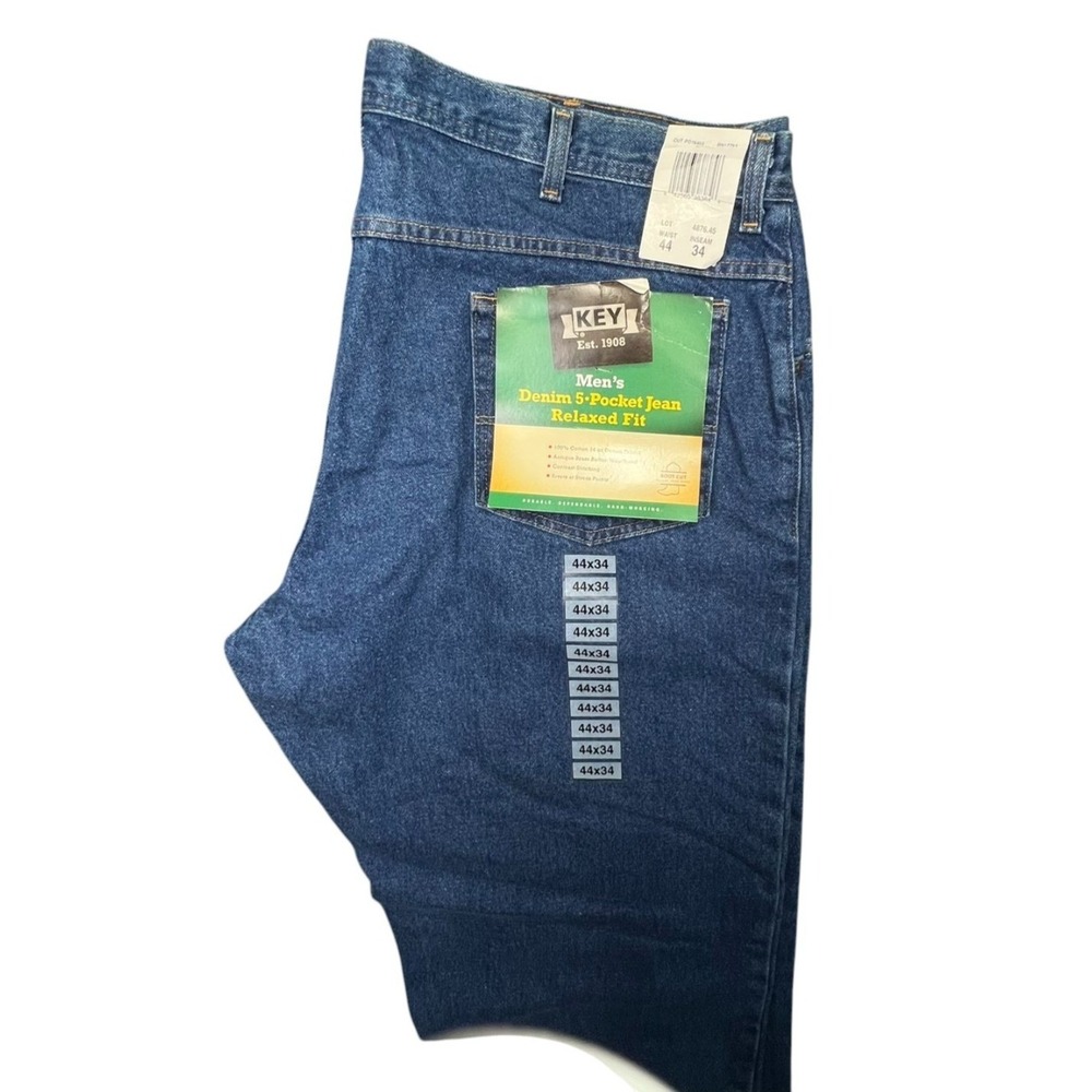 KEY Denim Jeans Men 44x34 Blue Relaxed Fit 5-Pocket 4876.45 Heavyweight Cotton